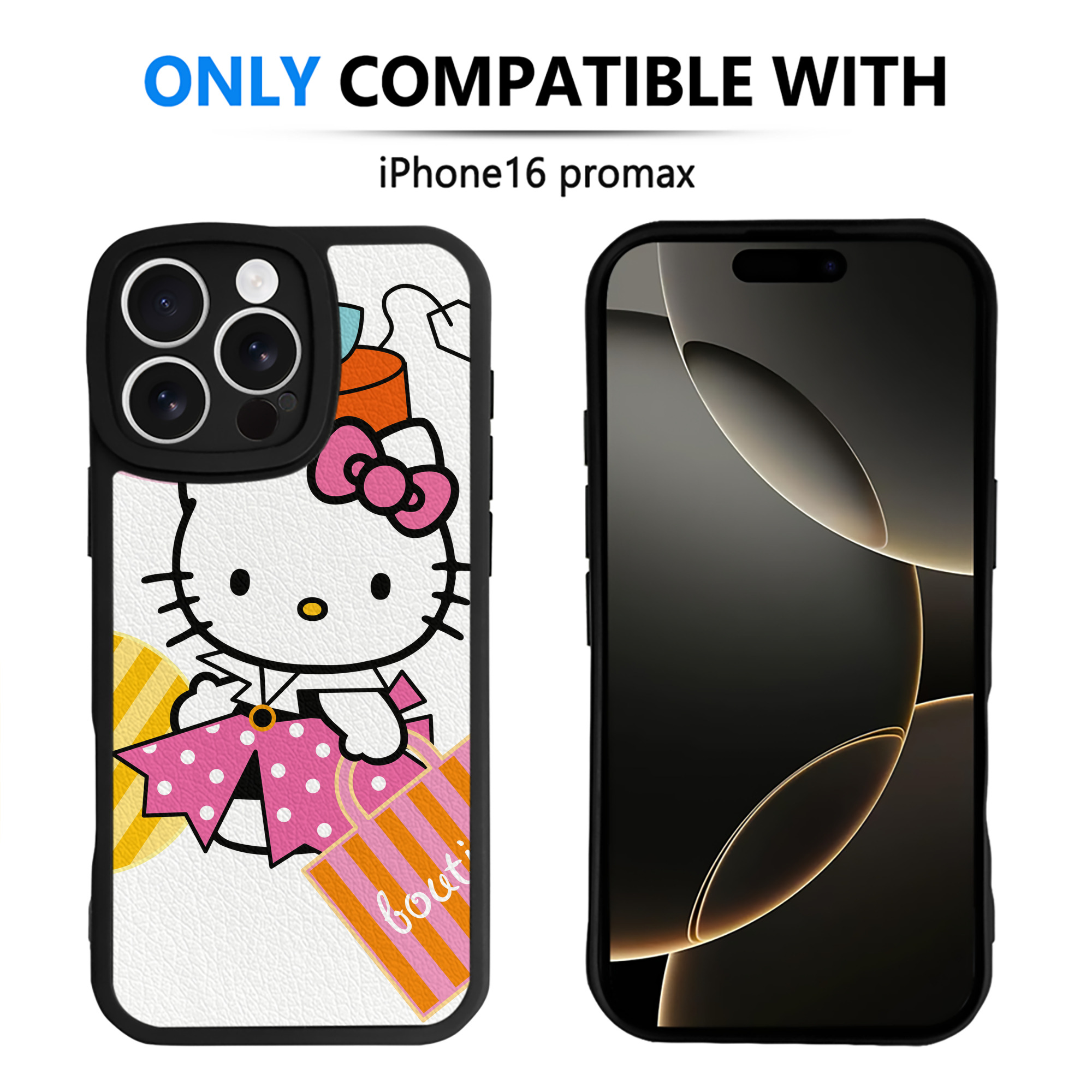 （画像用） Hello Kitty ハローキティ 【iPhone 16シリーズ対応】シリコンスマホケース（レザー調） 材質：シリコン